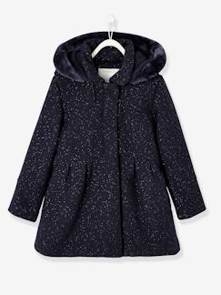 Manteau à capuche en drap de laine fille  - vertbaudet enfant