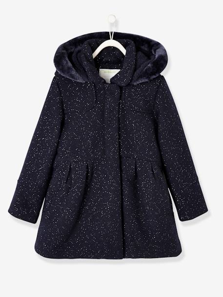 Manteau à capuche fille drap de laine   - vertbaudet enfant