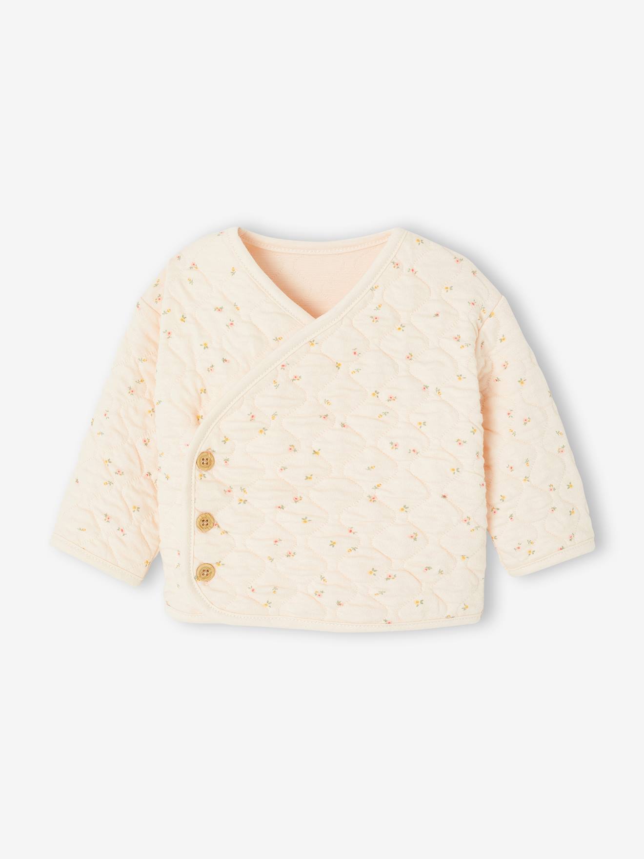 Gilet bébé matelassé ouverture naissance vanille