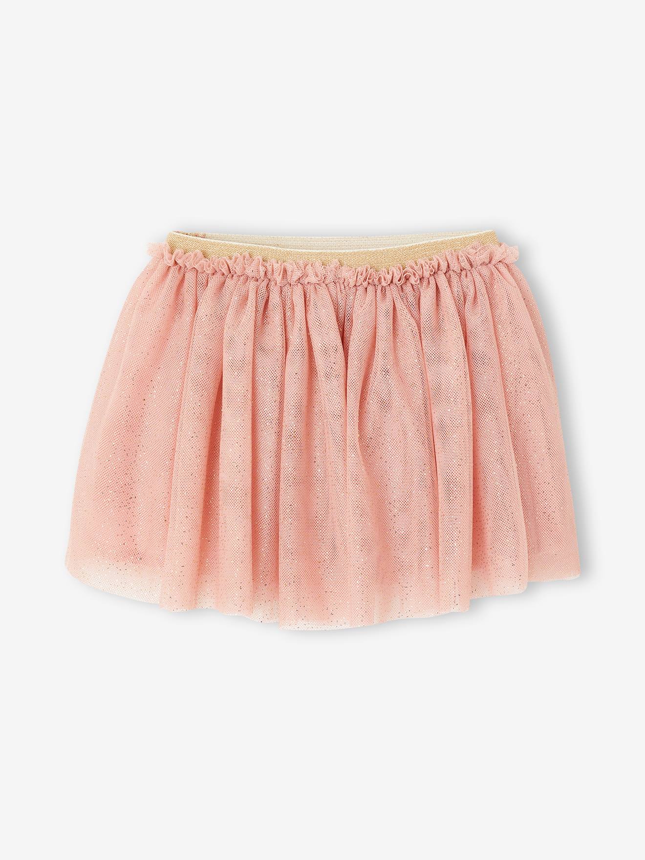 Jupon cérémonie en tulle pailleté bébé blush