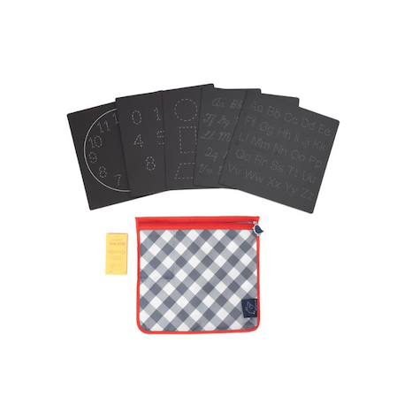 Jilu - Pochette 5 Ardoises Lettres Et Chiffres - Jouet Éducatif Pour Enfants Black