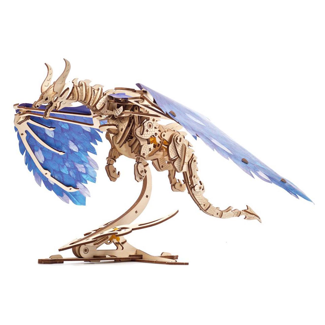 Dragon De La Tempête – Maquette Mécanique En Bois À Construire, Puzzle 3d Animé Blue