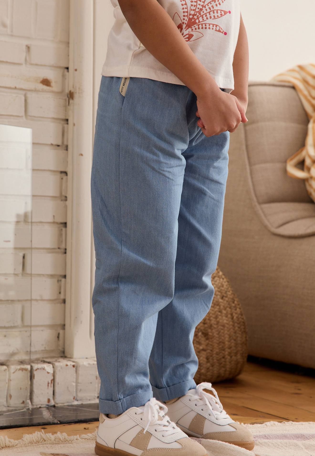 Pantalon Enfant En Chambray Ciao Milano Bleu