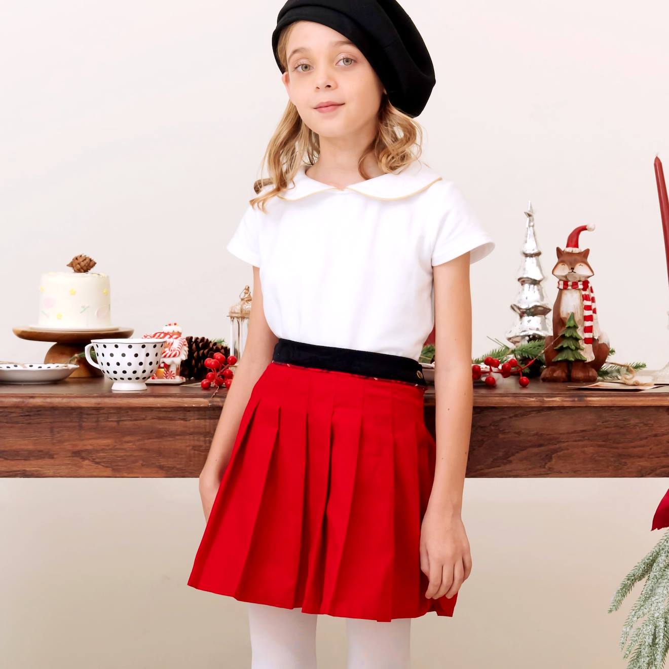 Jupe Plisse Velours Spciale Nol London Rouge 34 €
