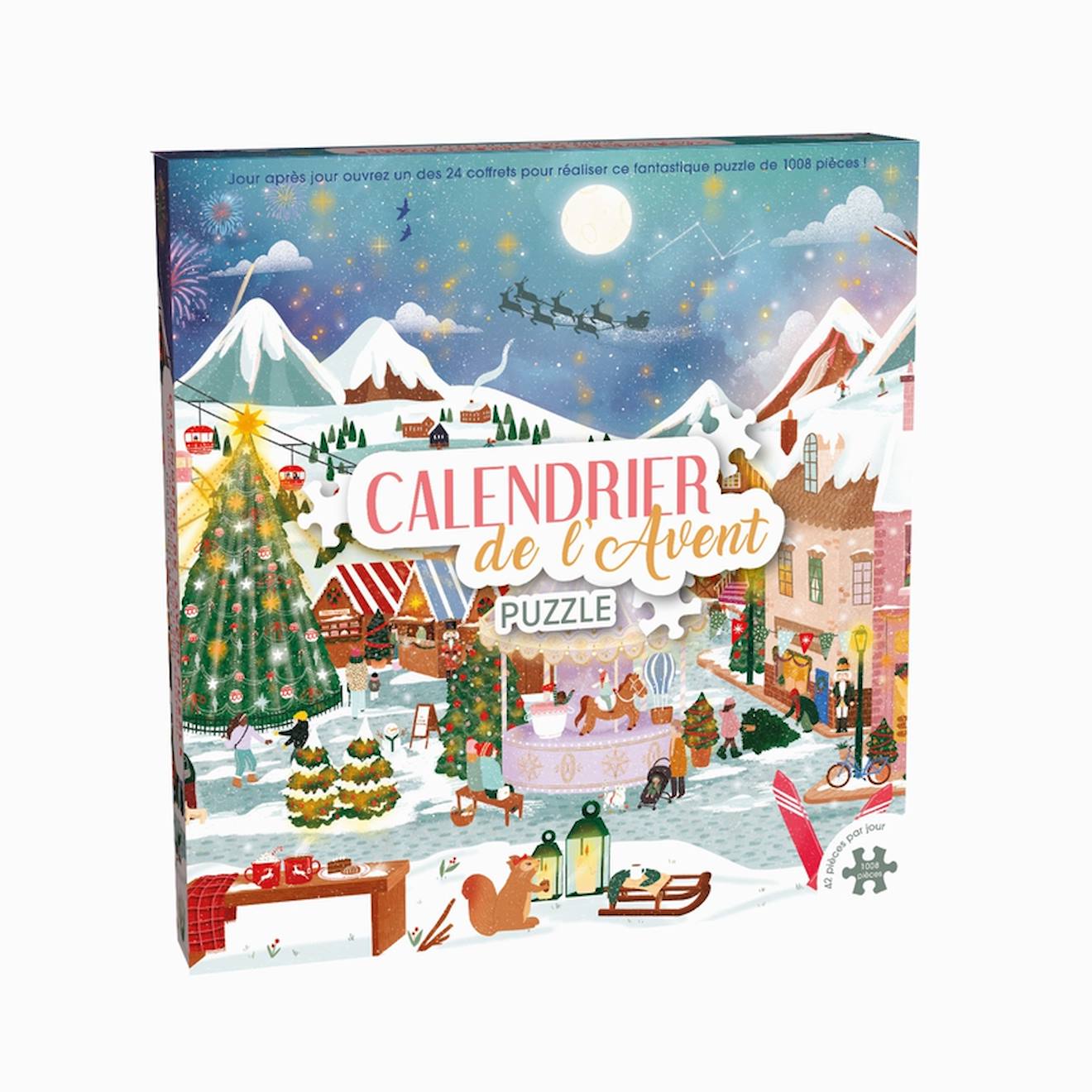 Calendrier De L'avent Village De Noël Bleu