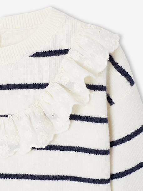 Pull marinière bébé fille détail volanté rayé marine 3 - vertbaudet enfant 