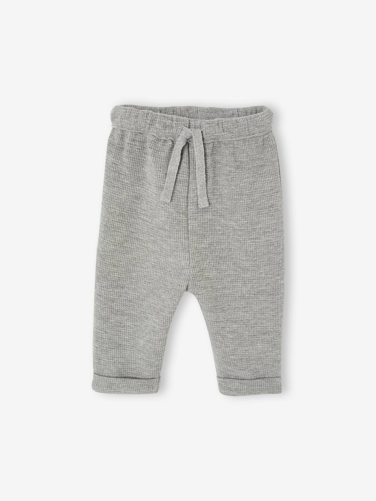 Pantalon garon naissance en nid dabeille gris chin 9 €