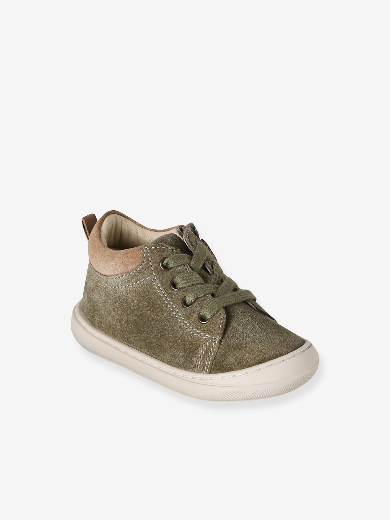Chaussures premiers pas bébé lacets kaki Chaussures premiers pas bébé lacets kaki
