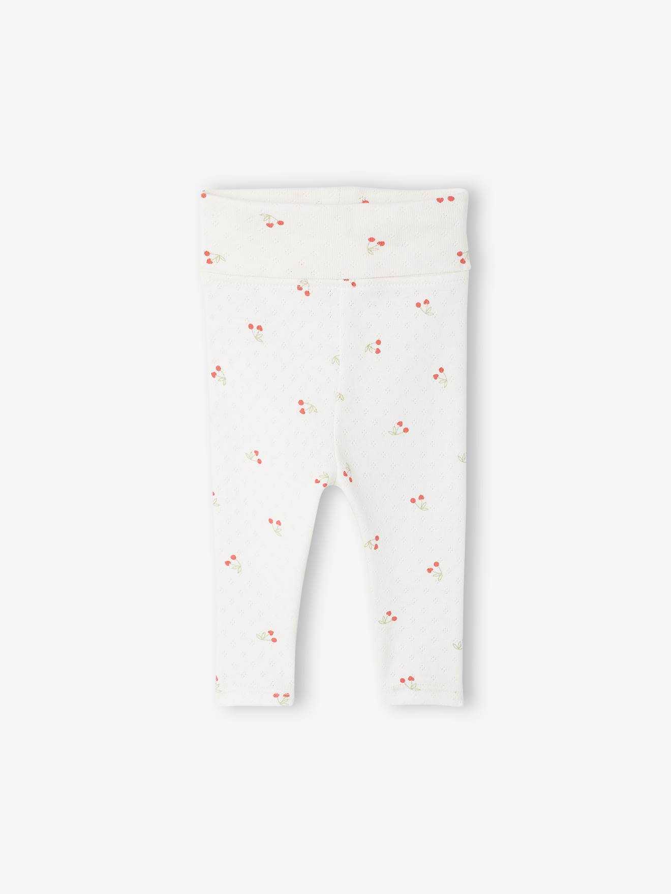 Legging bébé fille maille ajourée écru