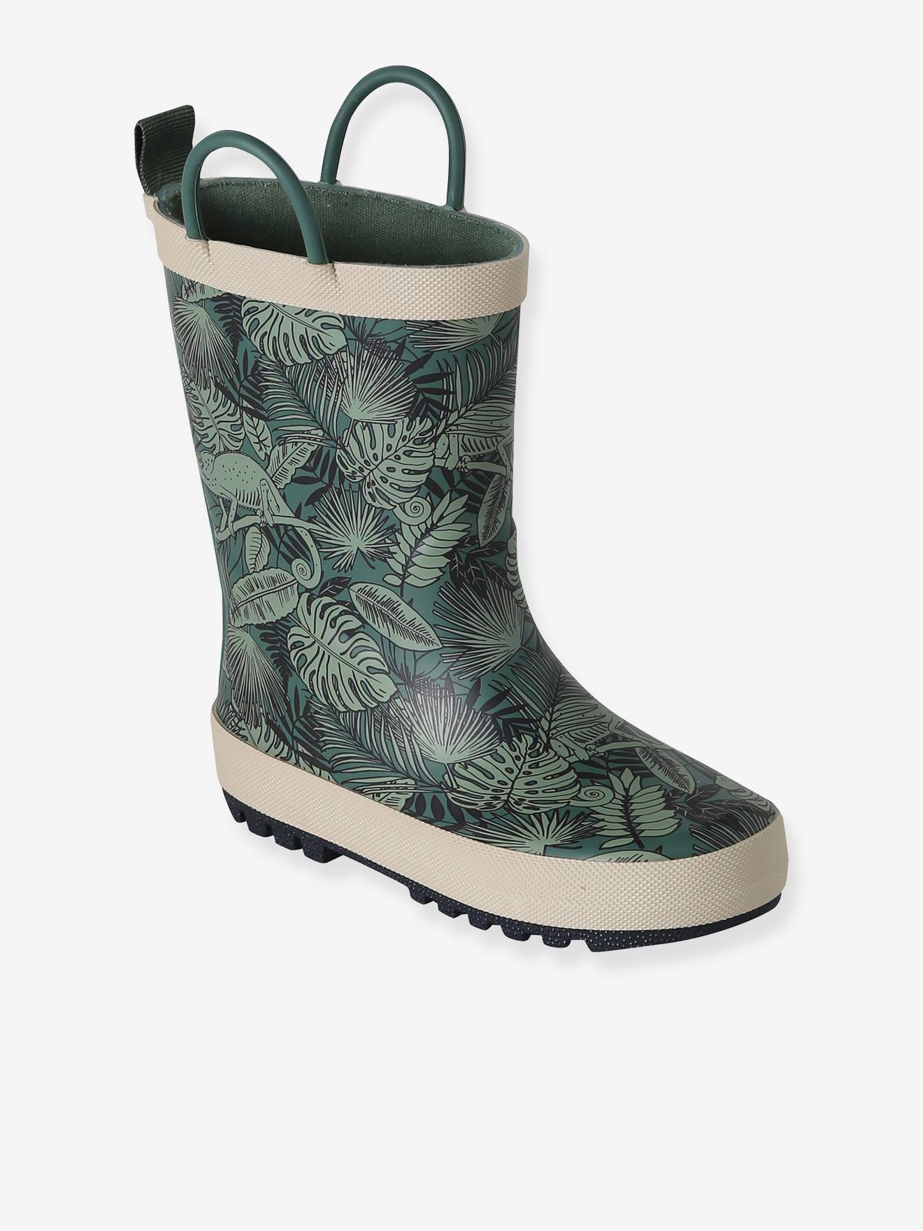 Bottes de pluie enfant collection maternelle vert imprimé Bottes de pluie enfant collection maternelle vert imprimé