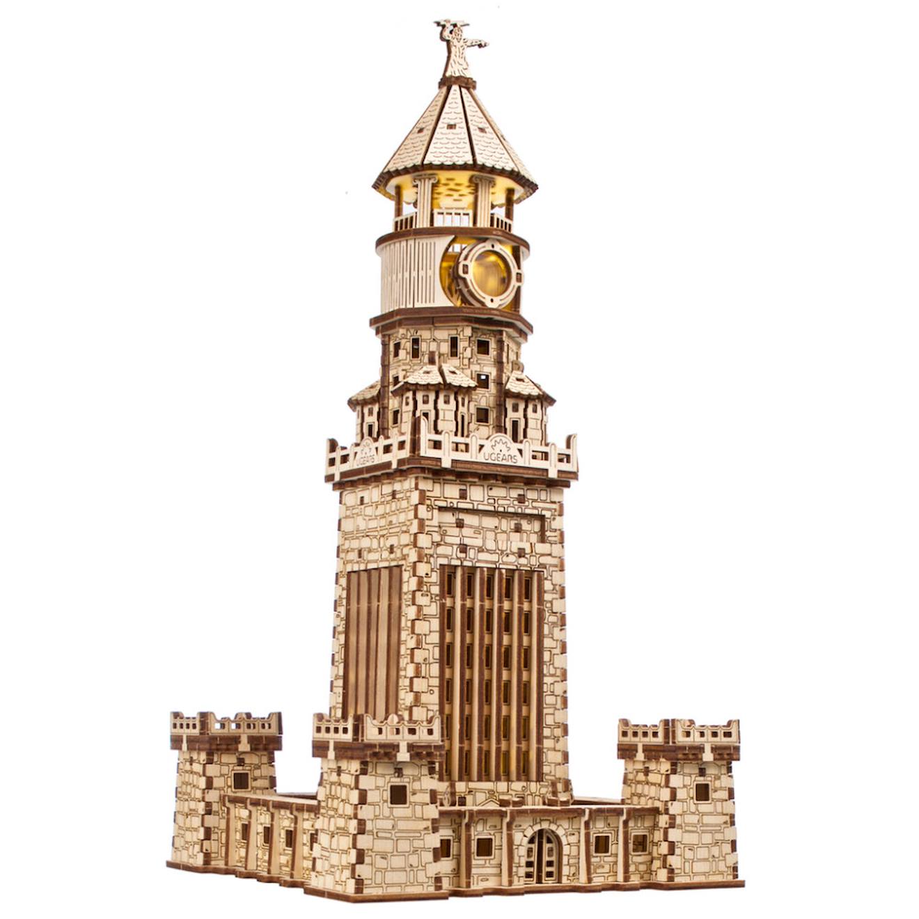 Phare D’alexandrie – Maquette En Bois Lumineuse À Construire, Veilleuse Décorative Brown