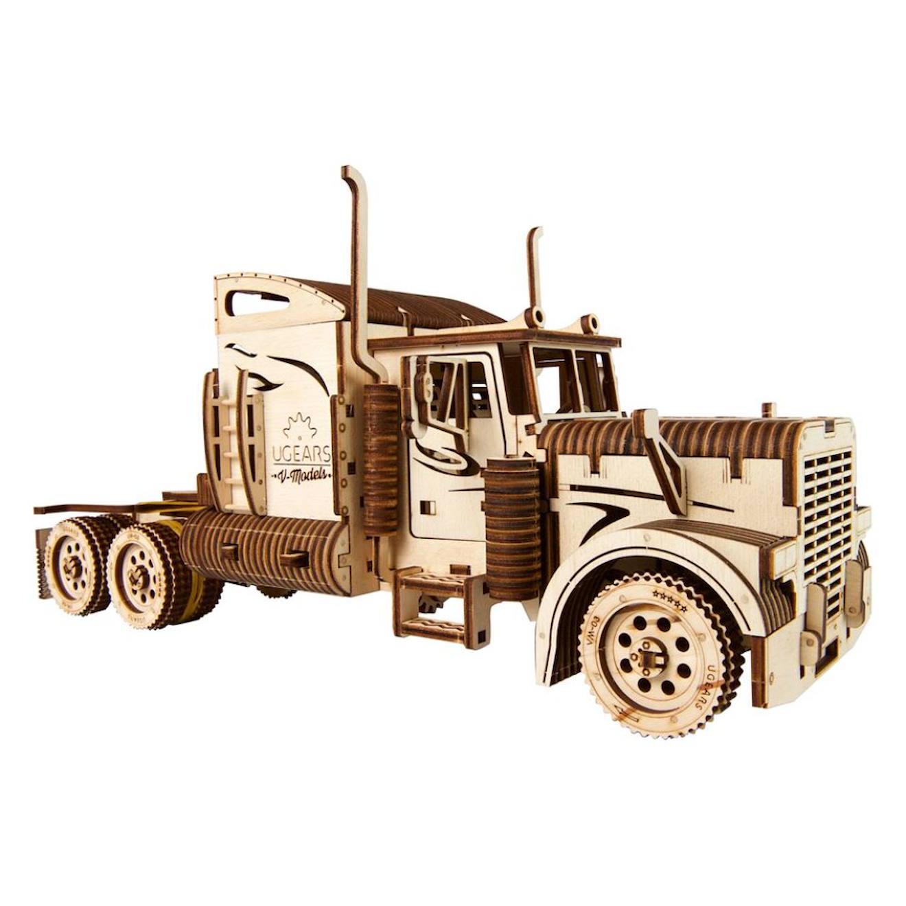 Camion Heavy Boy Vm-03 – Maquette Mécanique En Bois Avec Remorque À Assembler Brown