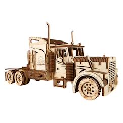 Jouet-Camion Heavy Boy VM-03 – Maquette mécanique en bois avec remorque à assembler