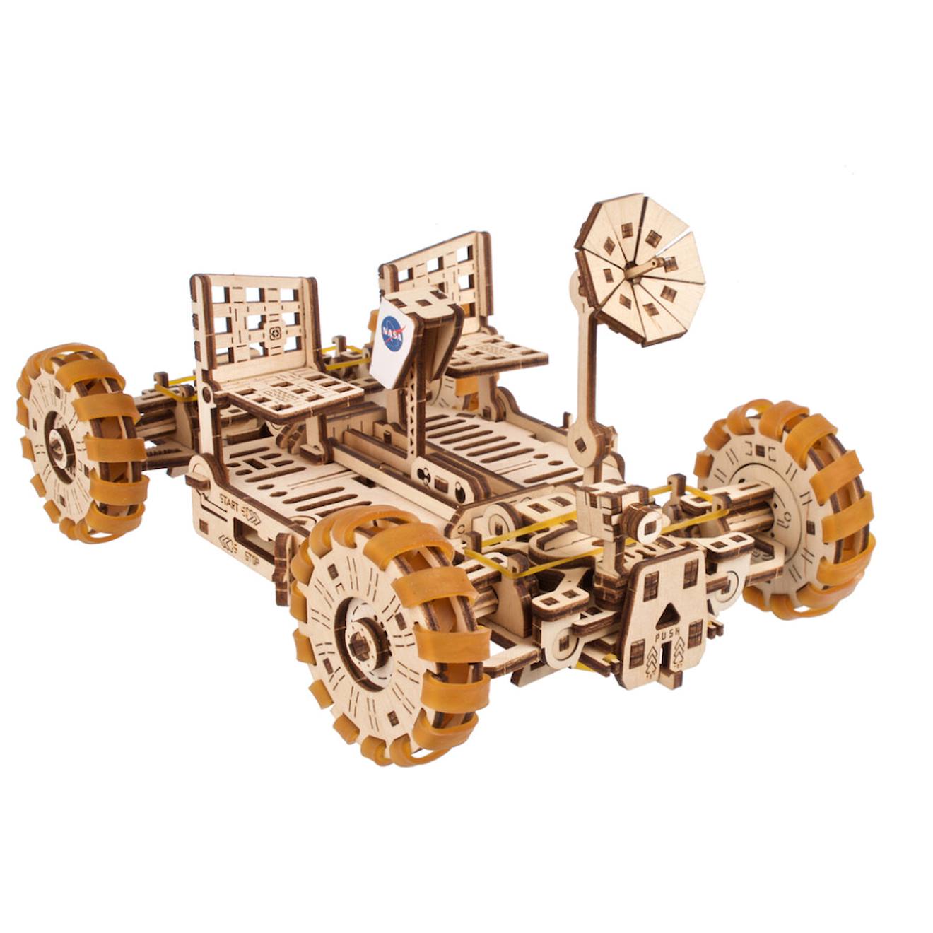 Rover Lunaire De La Nasa En Bois À Construire – Maquette Mécanique 3d Inspirée Du Buggy Spatial Apollo Brown