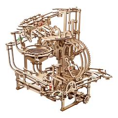 Jouet-Circuit à billes avec palan et monte-charge – Maquette en bois mécanique à construire