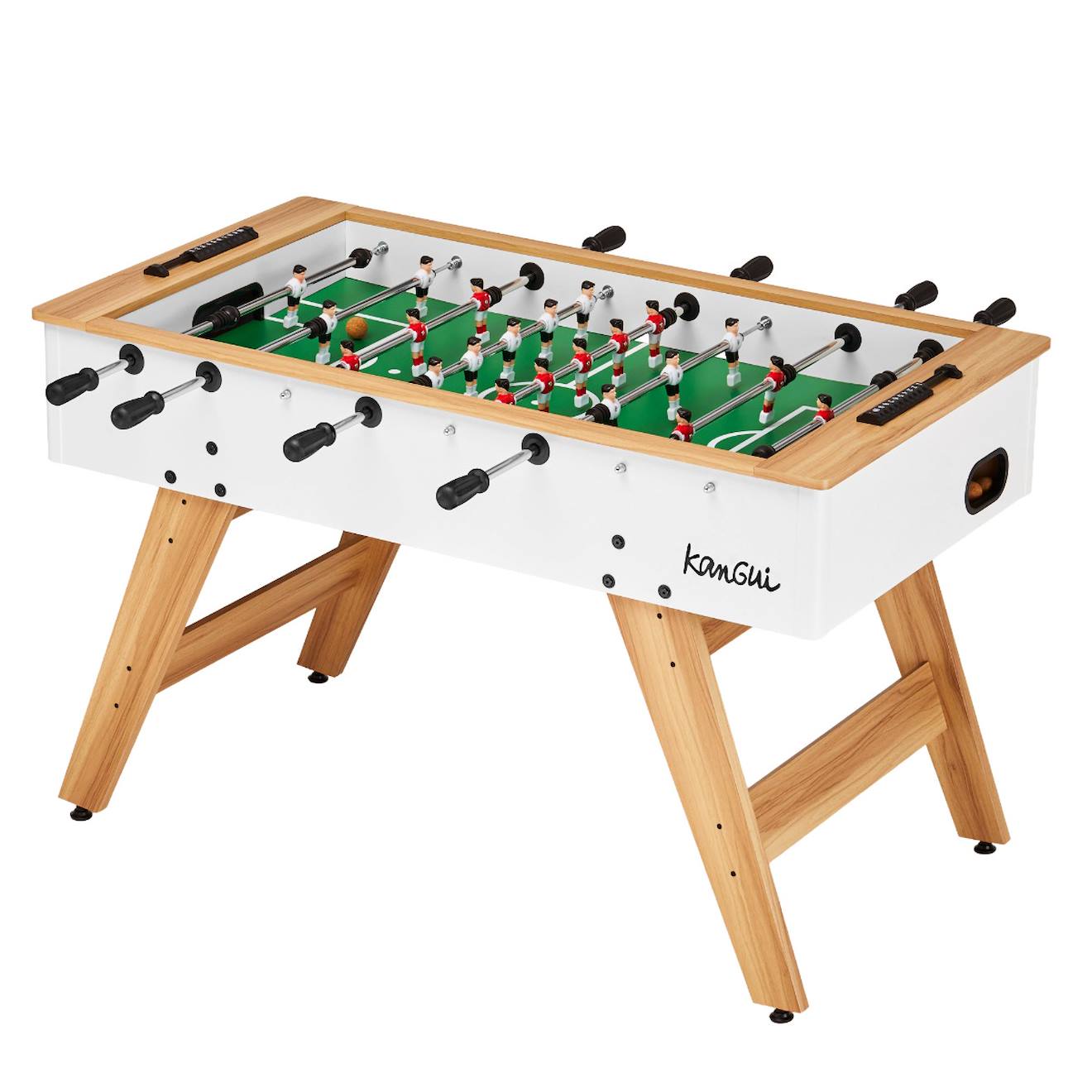 Baby Foot Ado & Famille - Blanc/bois - 3 Balles Liège - 2 À 4 Joueurs Blanc