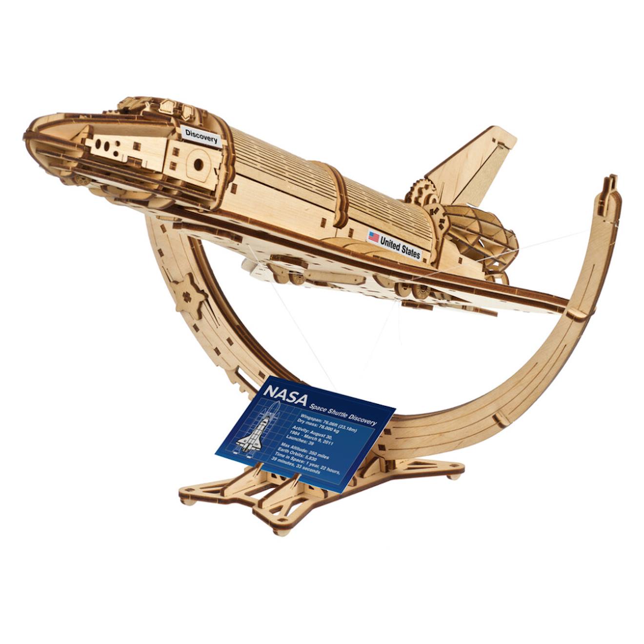 Navette Spatiale Discovery – Maquette En Bois À Construire Avec Télescope Hubble Et Support Flottant Brown