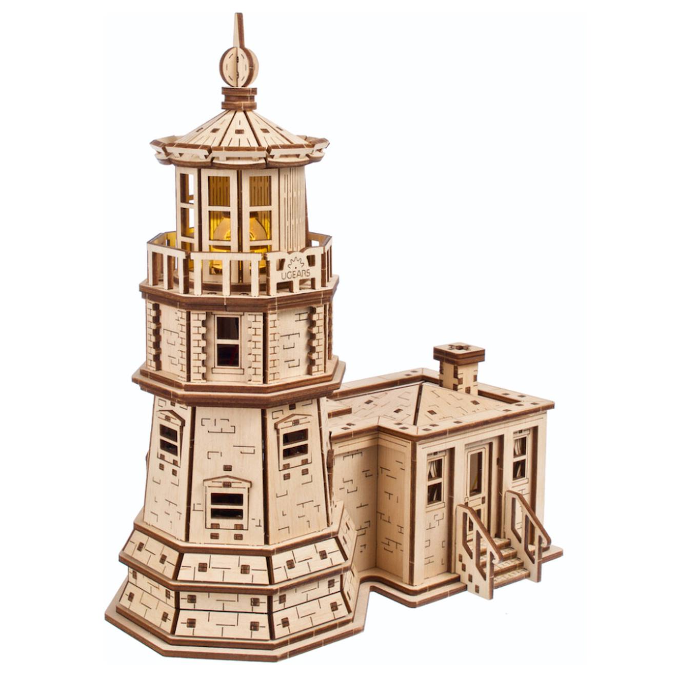 Phare De Split Rock – Maquette En Bois Lumineuse À Construire, Veilleuse Inspirée Du Lac Supérieur Brown