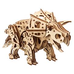 Jouet-Tricératops – Maquette mécanique en bois à construire, dinosaure animé à ressort