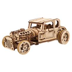 -Hot Rod souris furieuse en bois à construire – maquette mécanique 3D à double moteur