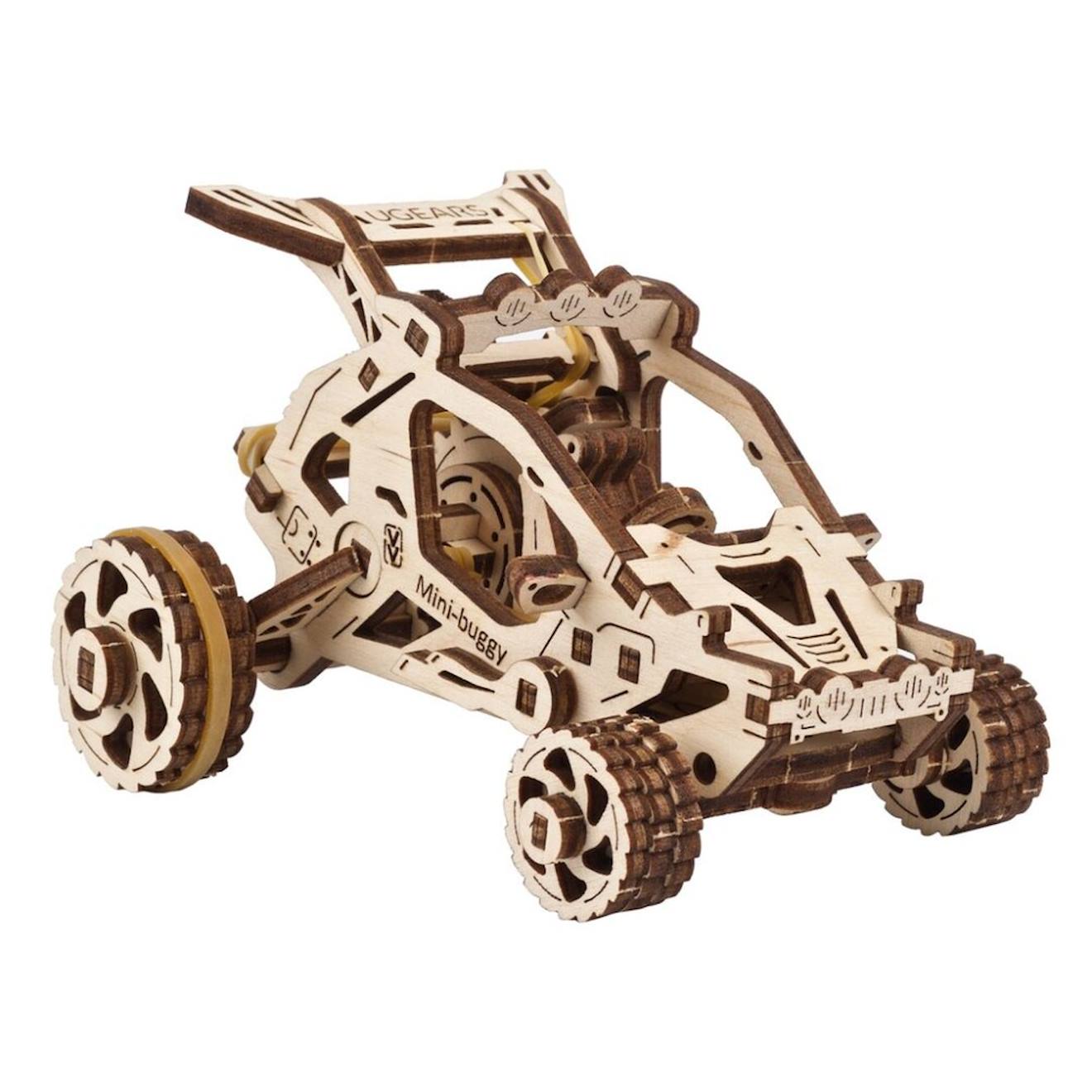 Mini Buggy En Bois À Construire – Maquette Mécanique 3d Avec Moteur À Élastique Brown