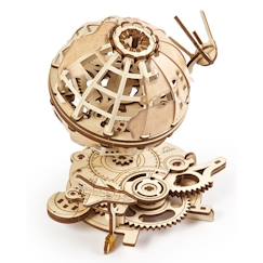 Jouet-Globus – Maquette en bois mécanique à construire, globe terrestre rotatif