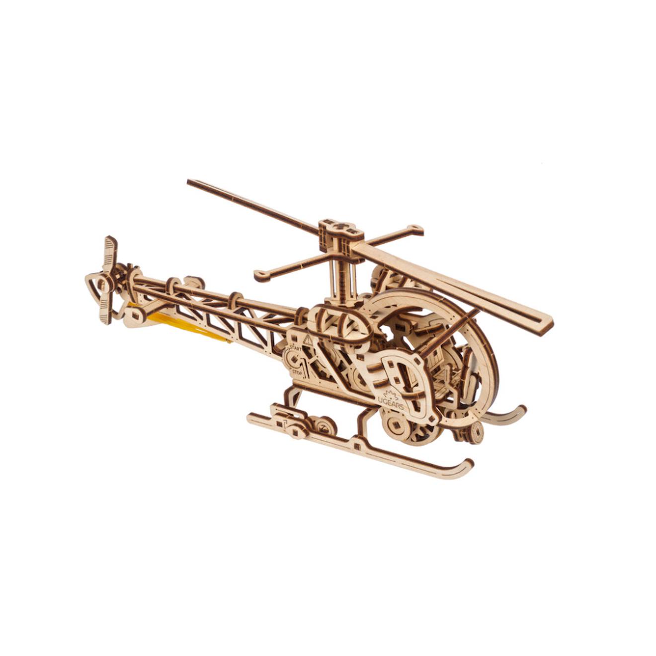 Mini Hélicoptère En Bois À Construire – Maquette Mécanique 3d Inspirée De Léonard De Vinci Brown