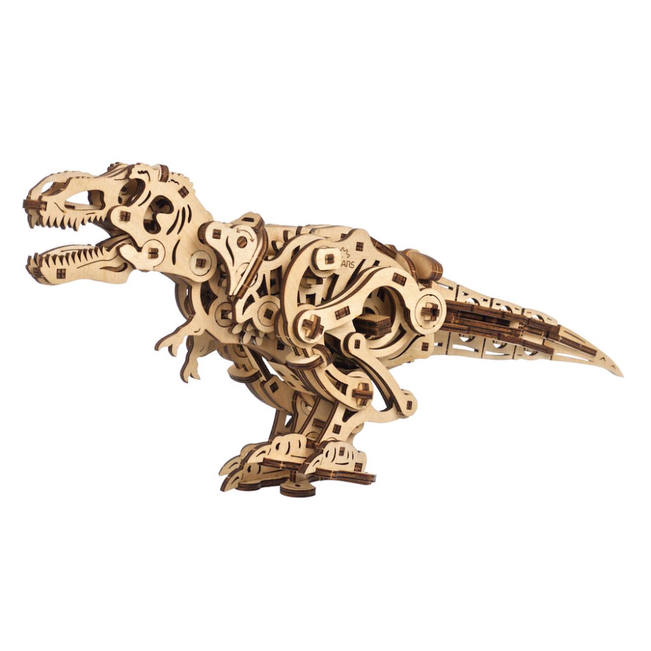 Tyrannosaure Rex En Bois À Construire – Maquette Mécanique 3d Marchante Avec Ressort En Métal Brown