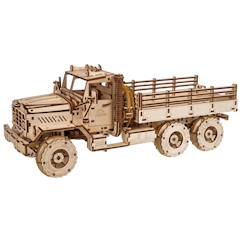 Jouet-Camion de marchandise – Maquette en bois à construire, puzzle 3D mécanique tout-terrain