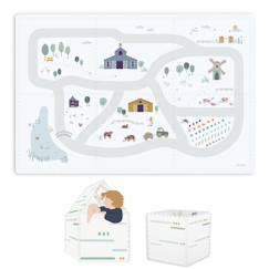 Tapis puzzle enfant, boîte de rangement & mini maison - ferme  - vertbaudet enfant