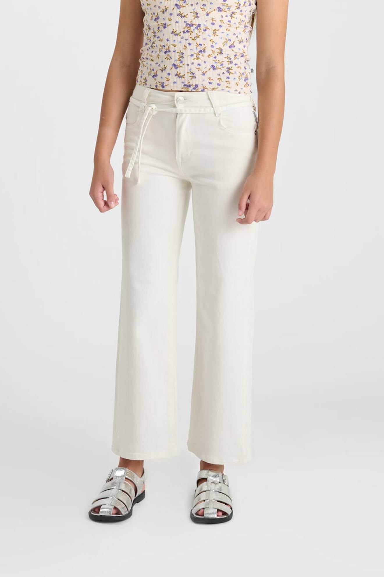 Pantalon Flare En Jeans Alexgi White