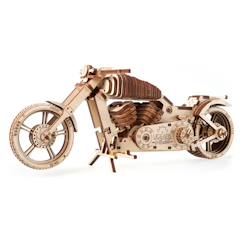 Jouet-Jeux éducatifs-Motocyclette VM-02 en bois à construire – maquette mécanique 3D avec moteur à élastique
