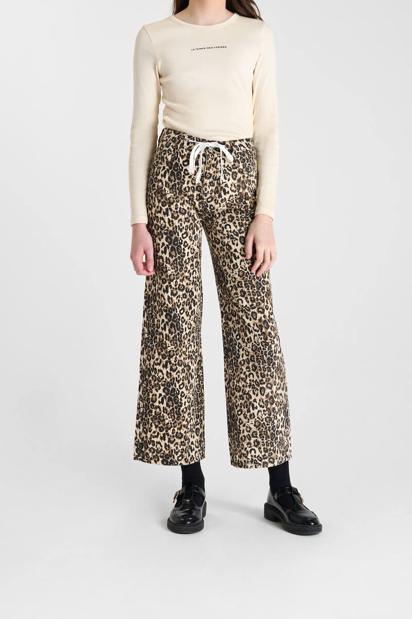 Pantalon Droite En Jeans Arasgi Leopard