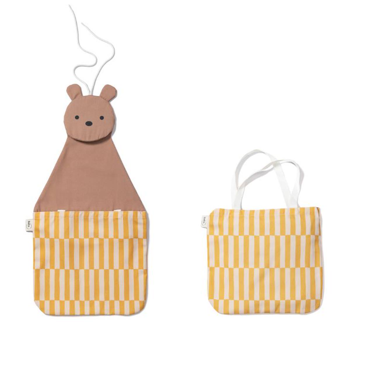 Rangement Mural & Sac-ours Brun, Jaune Et Naturel