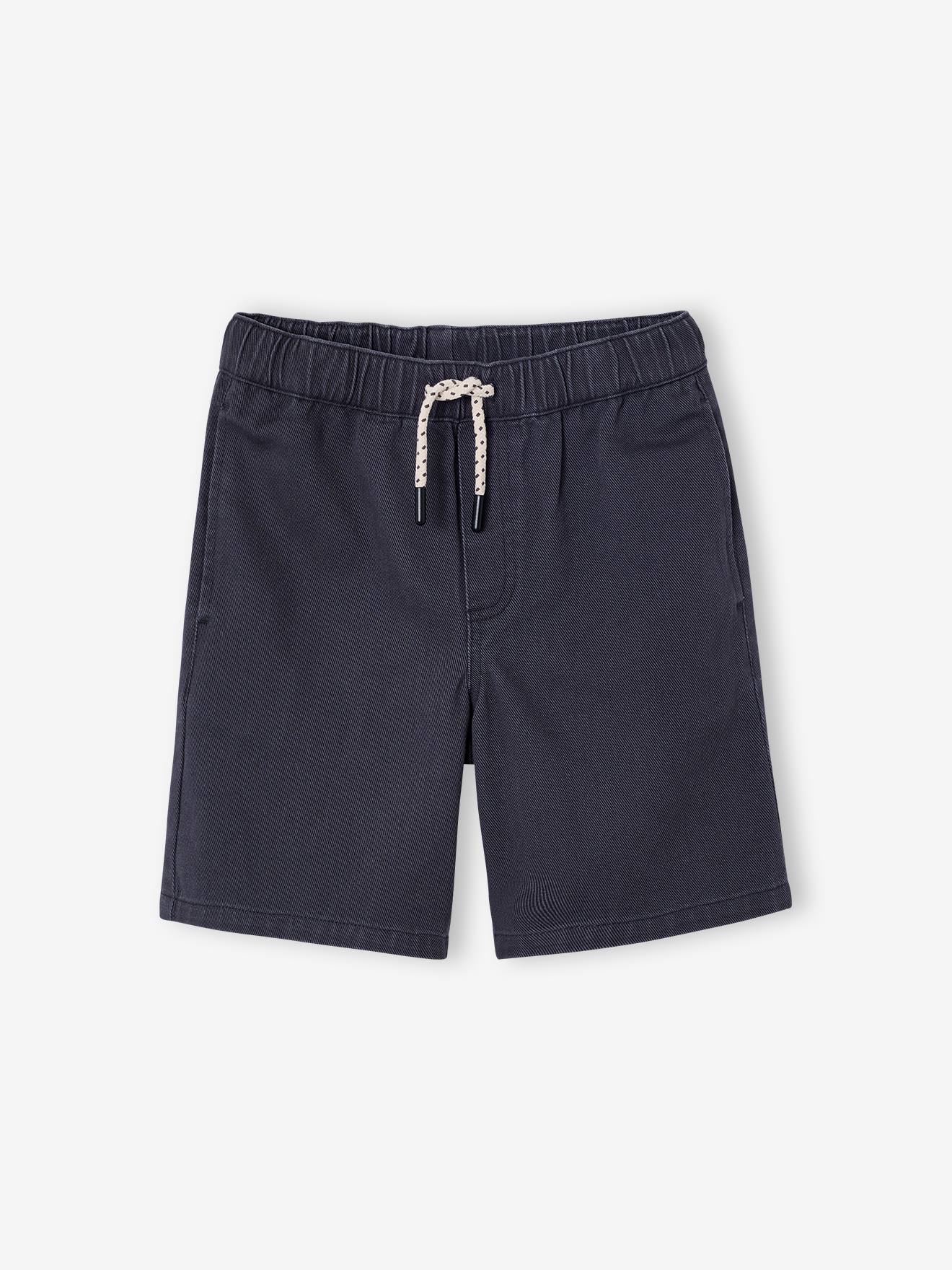Bermuda garçon en twill anthracite