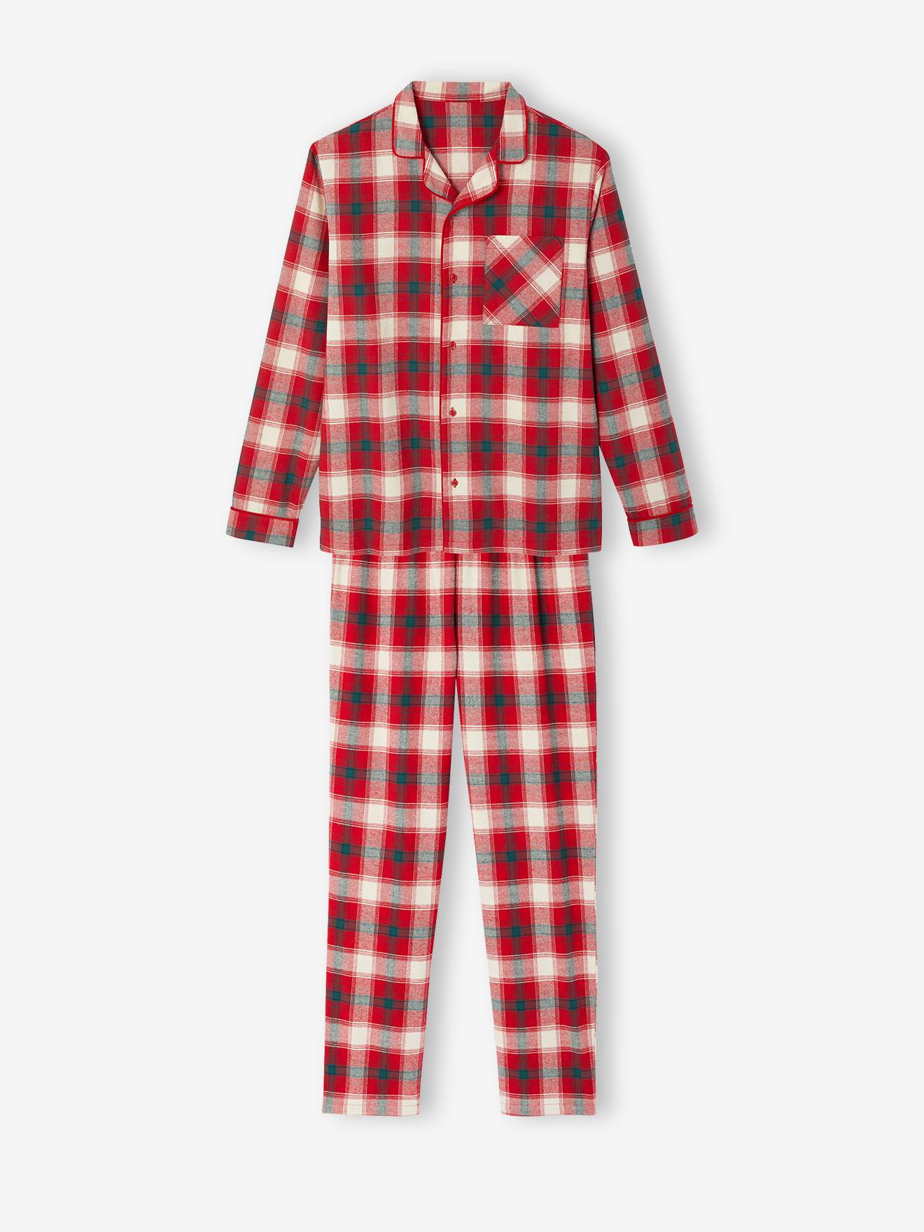 Pyjama homme flanelle noël capsule famille carreaux rouge - image 3