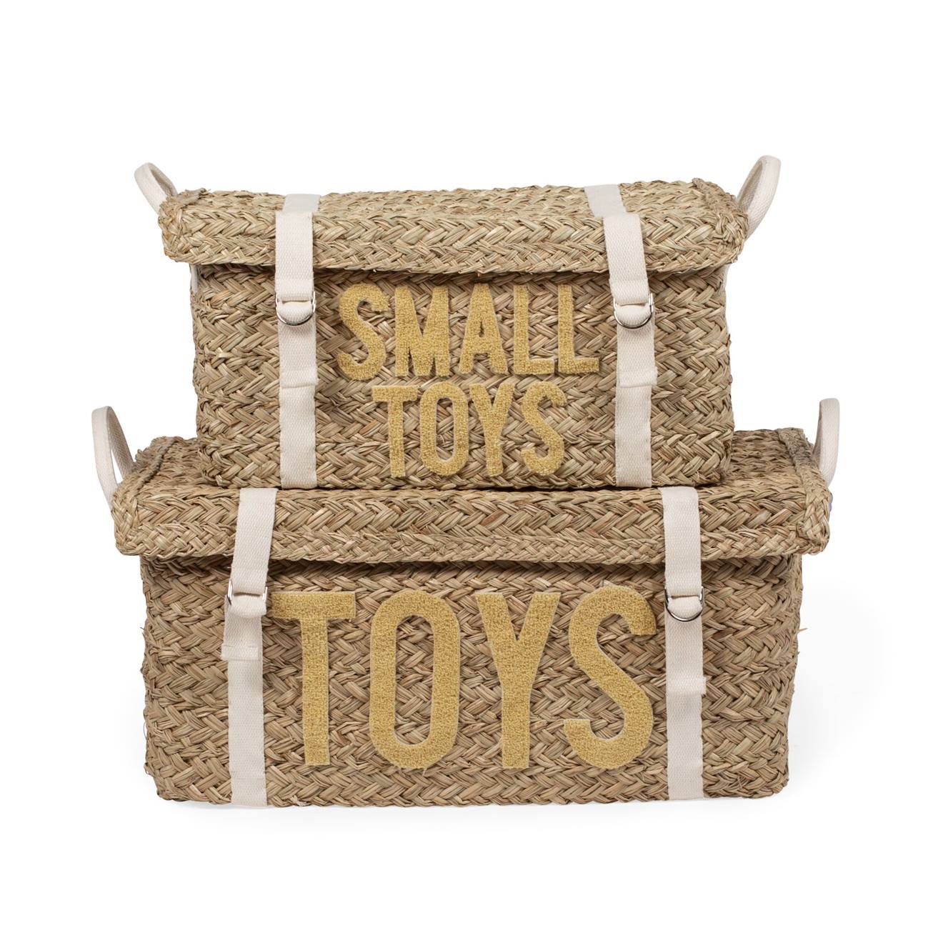 Coffre À Jouets En Rotin 2 Pièces Marron