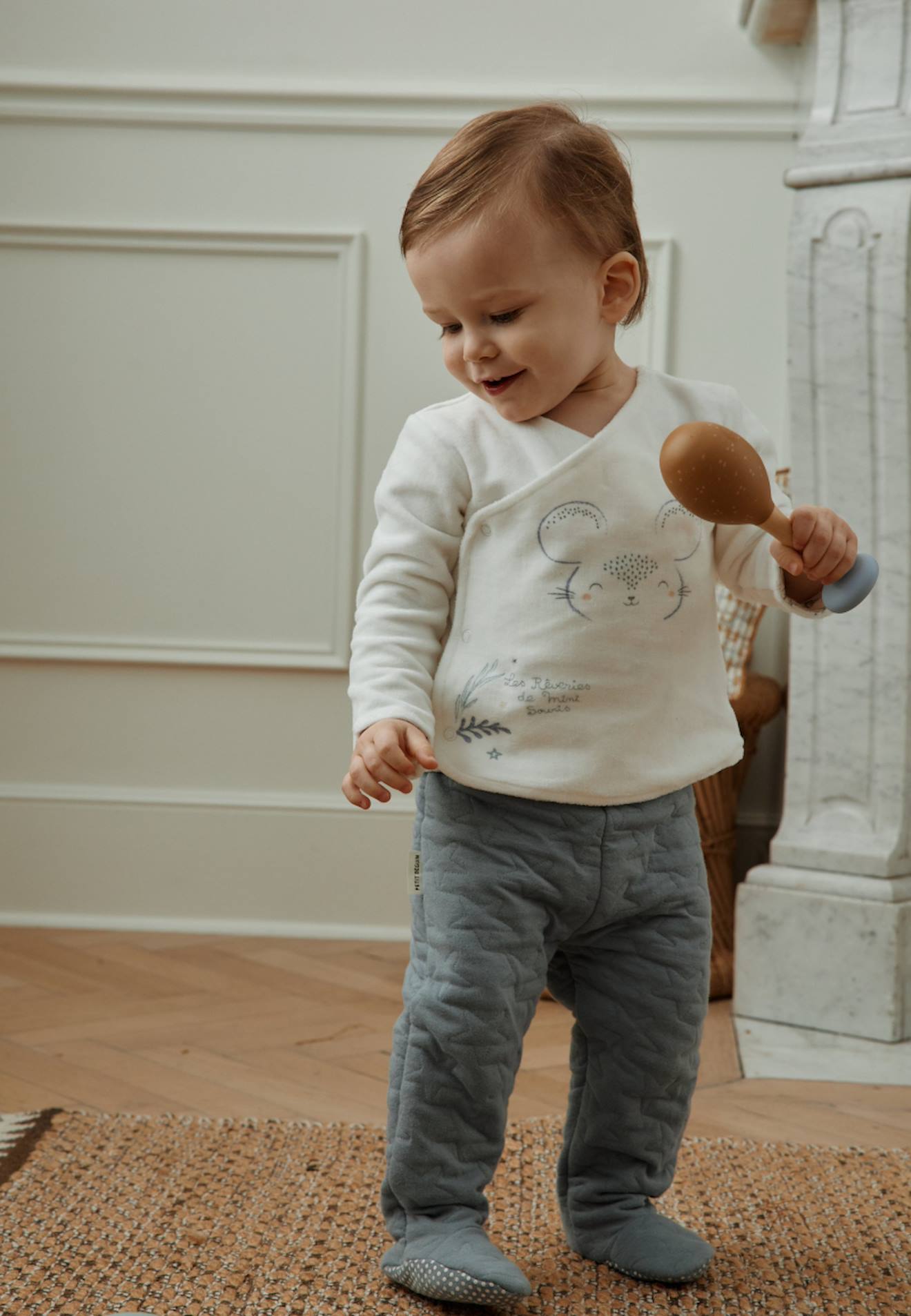 Ensemble Bébé Gilet En Velours Et Pantalon En Coton Matelassé Rêverie Bleu Ensemble Bébé Gilet En Velours Et Pantalon En Coton Matelassé Rêverie Bleu