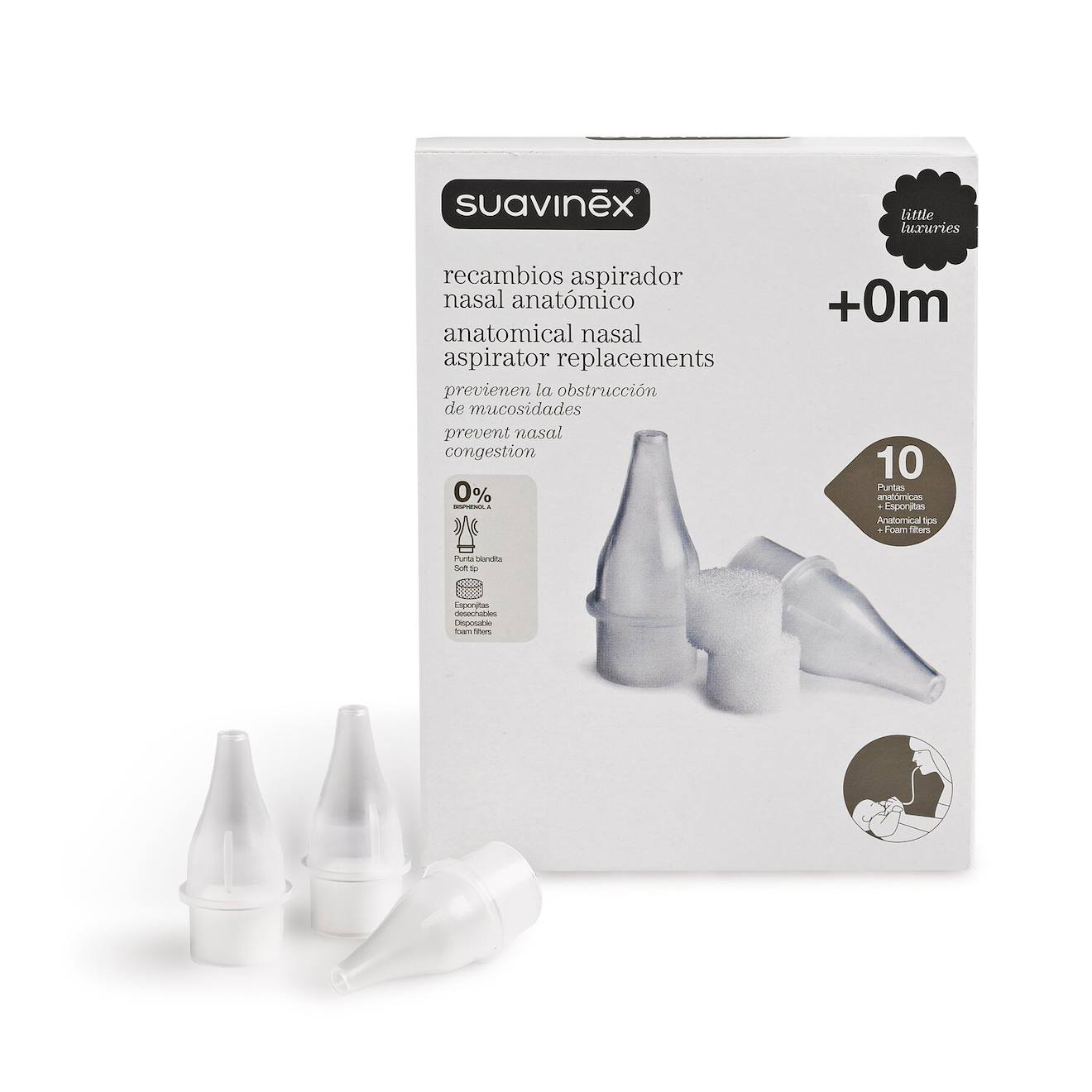 Embouts De Rechange Pour Mouche-bébé Ergonomique Blanc (Suavinex) - Image 1
