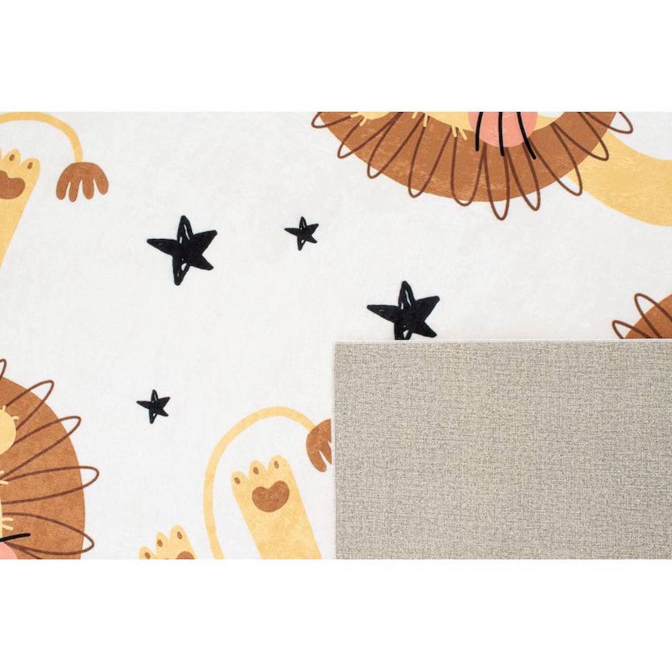 Tapis Enfant Lions En Polyester Beige (Nazar Rugs) - Image 2