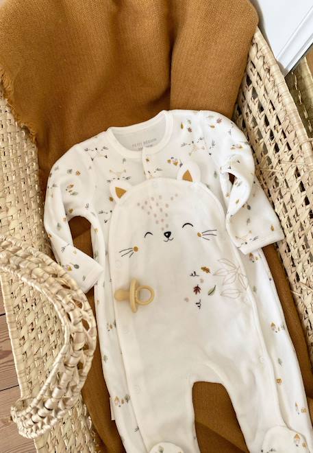Bébé-Pyjama bébé en velours ouverture pont bisous