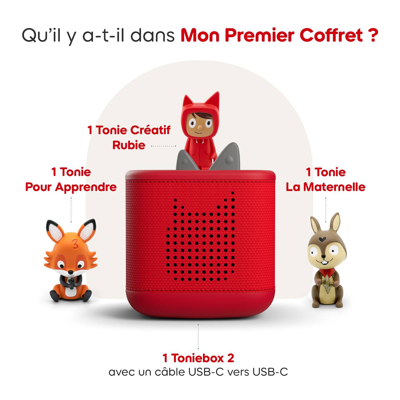 Pack Toniebox 2 - Boite À Histoires - 1 Figurine Rubie - Mes Comptines Pour La Maternelle Et Pour Apprendre Rouge (tonies) - Image 1
