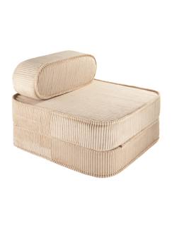 -Fauteuil pliant enfant - pouf convertible en velours côtelé