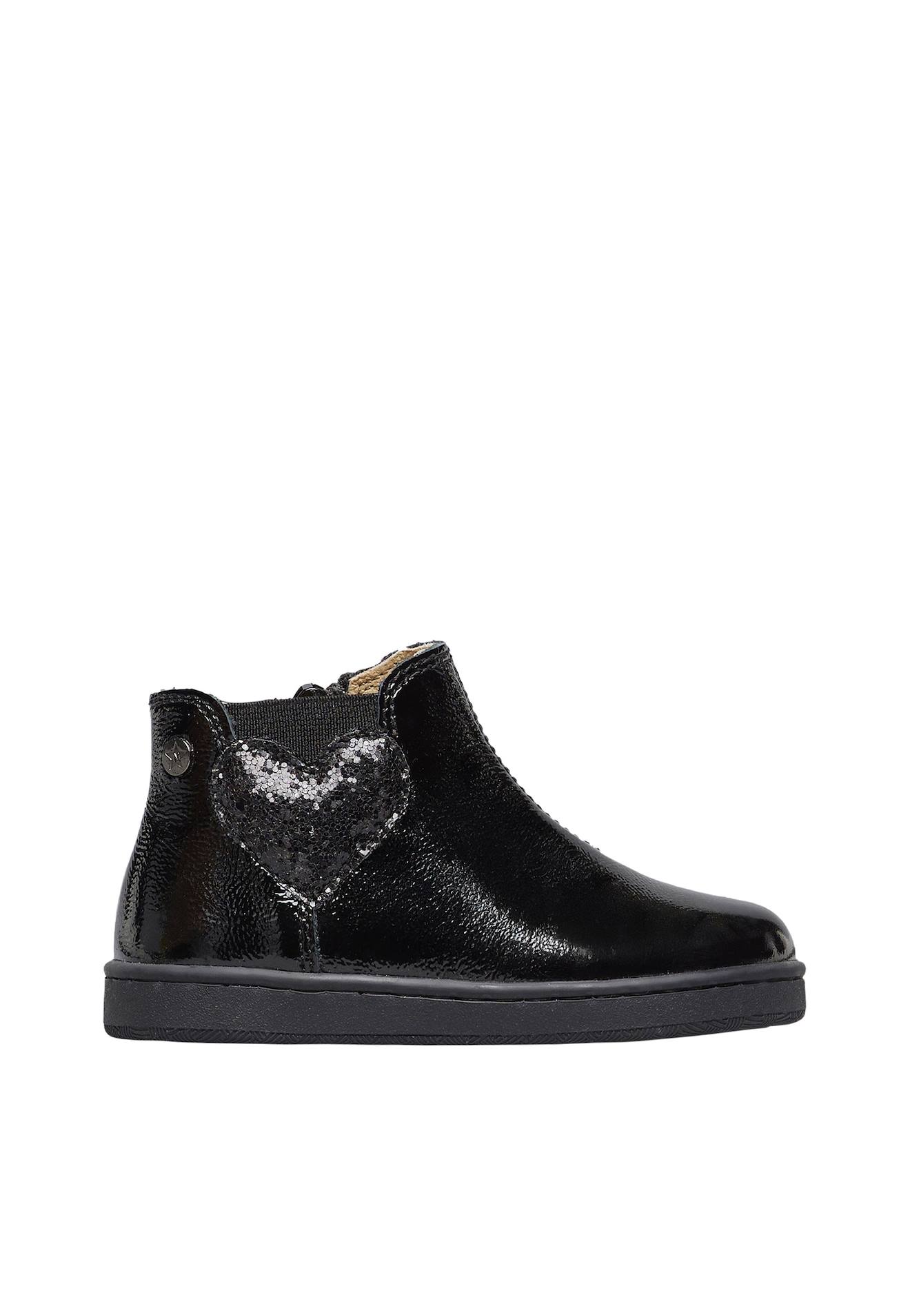 Chaussures En Cuir Verni Glarny High 2 Noir-noir Ivoire