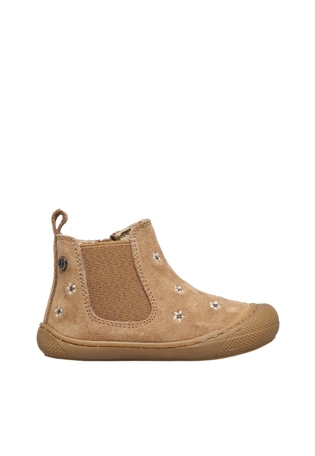 Chaussures Premiers Pas Premier Pas En Suède Sally Embr.daisies Beige-cognac-