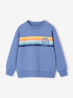 Sweat garçon col rond rayures graphiques  - vertbaudet enfant
