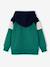 Sweat zippé garçon capuche coloblock bleu moyen+bordeaux+gris chiné+ocre+vert 17 - vertbaudet enfant 