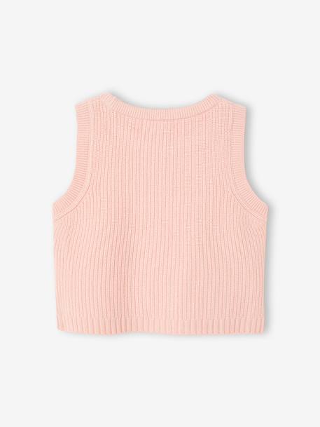 Pull bébé sans manches écru+marine+rose poudré 18 - vertbaudet enfant 