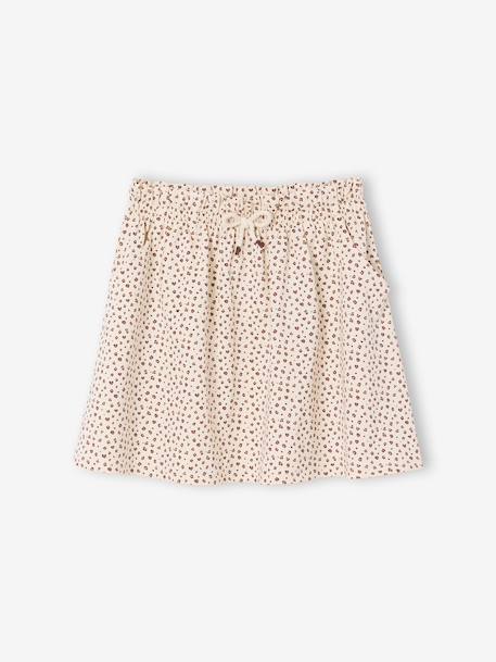 Jupe tournante imprimée fille beige+blanc imprimé+bleu chambray+rose pâle+vert imprimé 1 - vertbaudet enfant 