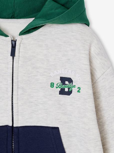 Sweat garçon zippéà capuche vert anglais 3 - vertbaudet enfant 